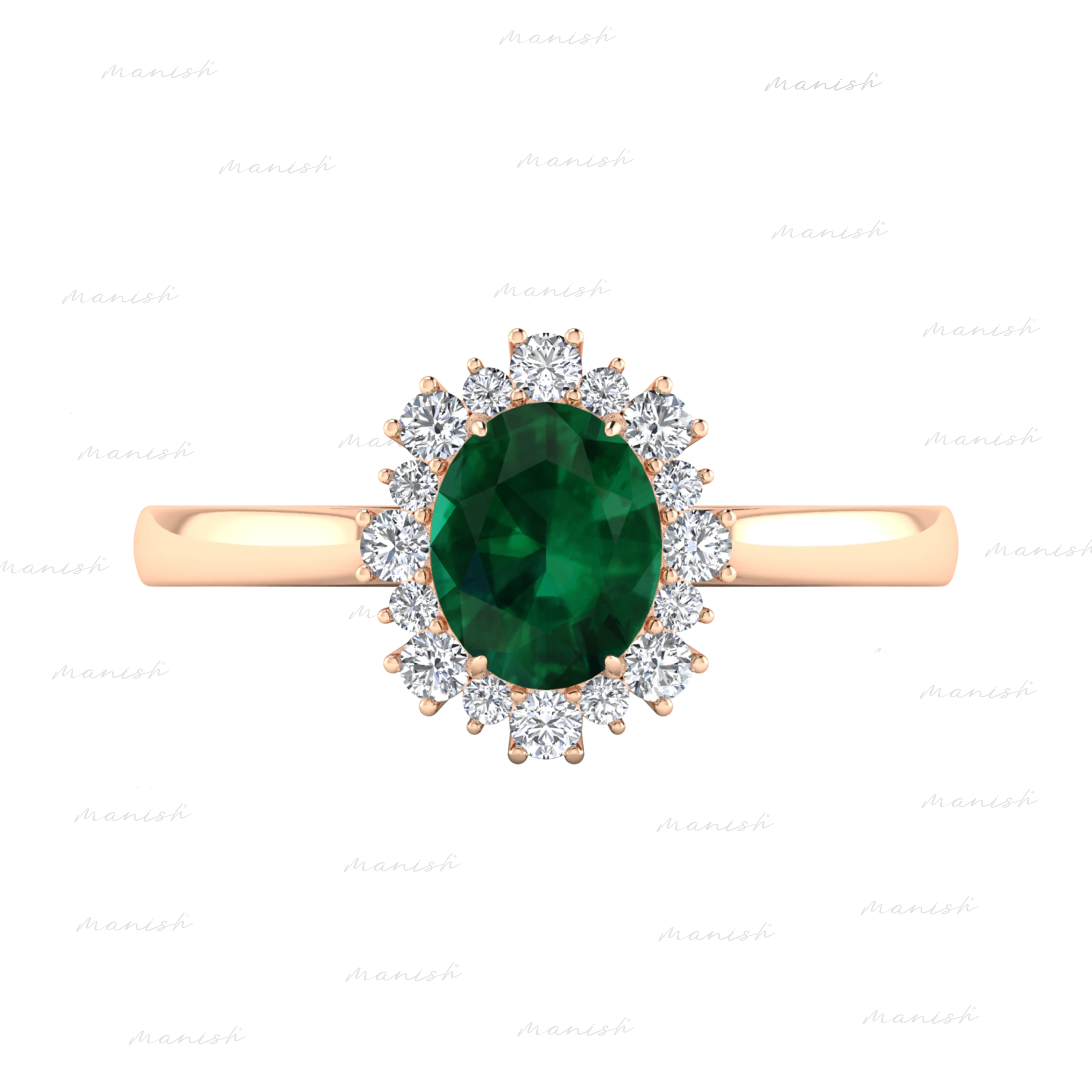 Ella Diamond and Emerald Ring
